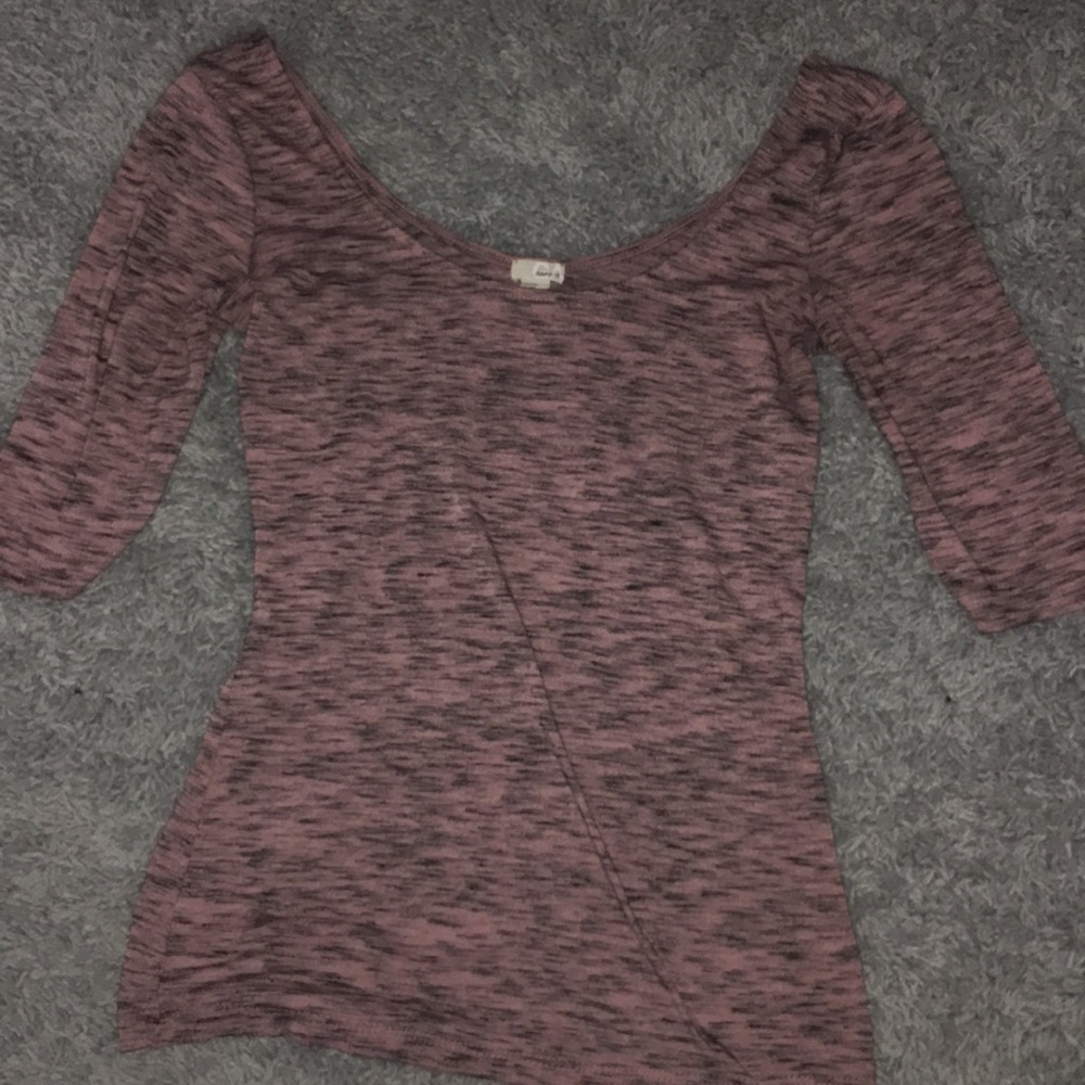 purple black cropped long sleeve shirt